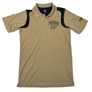 Knights‎ Apparel Gold Black Purdue University Embroidered Polo Shirt Size Small